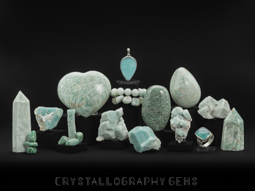 Various forms of Amazonite crystals