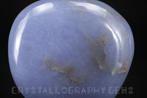 Closeup of Angelite polished crystal