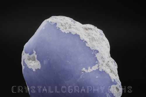 Closeup of Angelite raw crystal