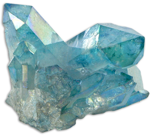 Aqua Aura Quartz raw crystal cluster