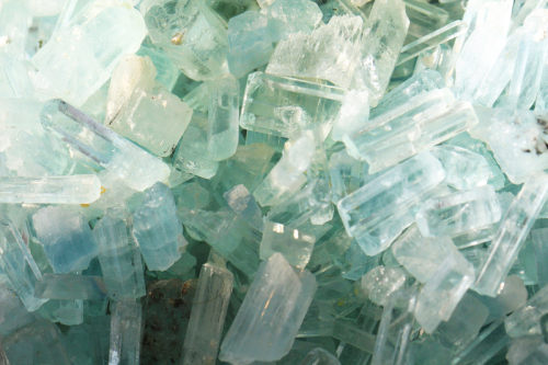 Closeup of Aquamarine crystal cluster