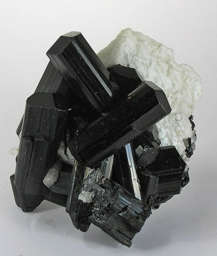 Black Tourmaline crystals on matrix