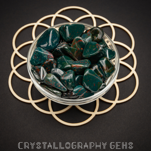 Bloodstone tumbled crystals