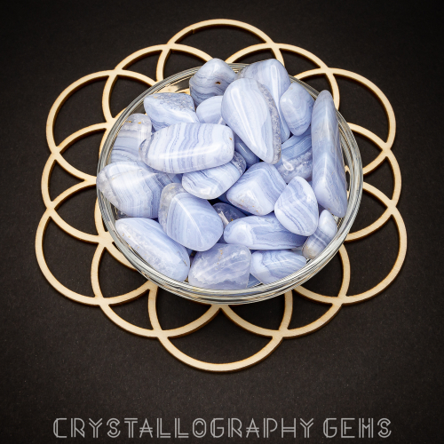 Tumbled Blue Lace Agate crystals