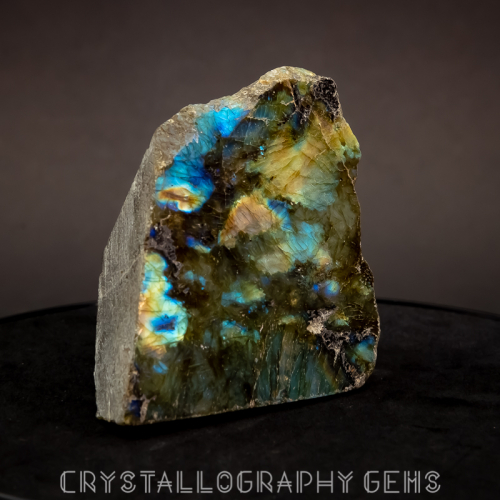 Labradorite half polished crystal