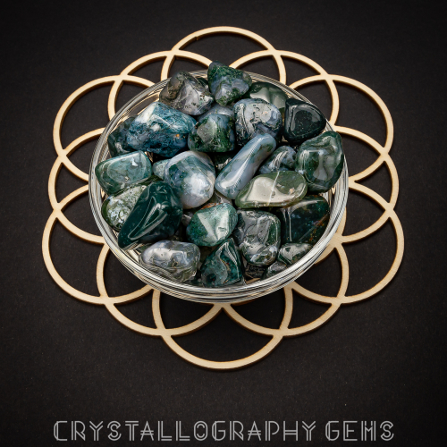 Tumbled Moss Agate crystals