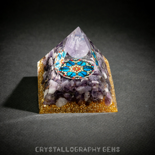 Orgonite Pyramid with Amethyst crystals
