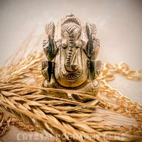 Pyrite Ganesha carving