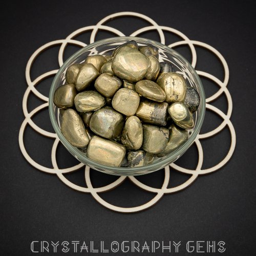 Pyrite tumbled crystals